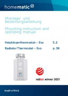 Handleiding van Homematic IP Slimme thermostaatknop Evo