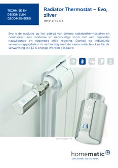 Datasheet van Homematic IP Slimme thermostaatknop Evo zilver