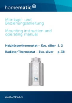 Handleiding van Homematic IP Slimme thermostaatknop Evo zilver