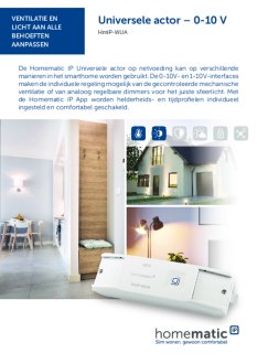 Datasheet van Homematic IP 0-10 V en 1-10 V controller / dimmer met relais