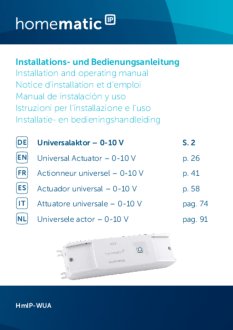 Handleiding van Homematic IP 0-10 V en 1-10 V controller / dimmer met relais
