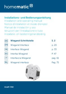 Handleiding van Homematic IP Wiegand interface