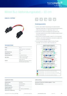 Datasheet van Homematic IP Wired bus-verbindingskabel 10 cm