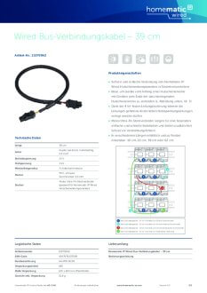 Datasheet van Homematic IP Wired bus-verbindingskabel 39 cm