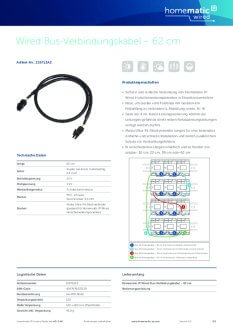Datasheet van Homematic IP Wired bus-verbindingskabel 62 cm