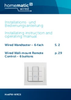 Handleiding van Homematic IP Wired drukknop met 6 knoppen en status LEDs