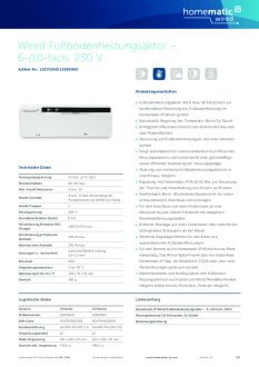 Datasheet van Homematic IP Wired zoneregelaar 10 kanalen - 230V