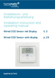 Handleiding van Homematic IP Wired CO2 meter en temperatuur- en luchtvochtigheidssensor met display