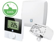 Het Alpha IP slimme elektrische verwarming pakket bevat een thermostaat, een inbouw schakel module en een access point voor verbinding met de Alpha IP app. Het Alpha IP slimme elektrische verwarming pakket bevat een thermostaat, een inbouw schakel module en een access point voor verbinding met de Alpha IP app.