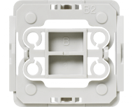 Met deze Berker B2 wipvlak adapter kunnen Berker wipvlakken en afdekramen uit de serie S.1, Modul 2, B.1, B.3, B.7 en Q.1 toegepast worden op Homematic IP schakelaars en dimmers.