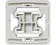 Met deze Jung 1 wipvlak adapter kunnen Jung wipvlakken en afdekramen uit de serie LS 990, LS Design, LS Plus, CD 500, CD Universal en CD Plus toegepast worden op Homematic IP schakelaars en dimmers.