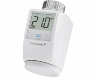 De slimme Homematic IP thermostaatknop regelt de toevoer van warm CV water naar een radiator.