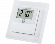 De Homematic IP temperatuursensor met display meet temperatuur en luchtvochtigheid en is geschikt voor opbouw montage aan de wand.