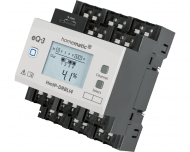 De Homematic IP 4 kanaals DIN-rail zonwering actor kan met elk kanaal motoren tot 500 Watt / 2,2 Ampere aansturen. Het display toont de actuele status van de zonwering van elk kanaal.