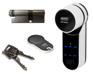 Nemef ENTR elektrisch deurslot pakket met deurknop, SKG*** veiligheidscilinder en afstandsbediening